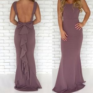 Sheshow Backless Bow Maxi Dress - Light purple. Md.